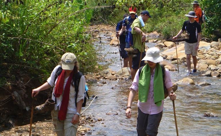 Lindisfarne students making their way through the jungles of Borneo. Lindisfarne students making their way through the jungles of Borneo.